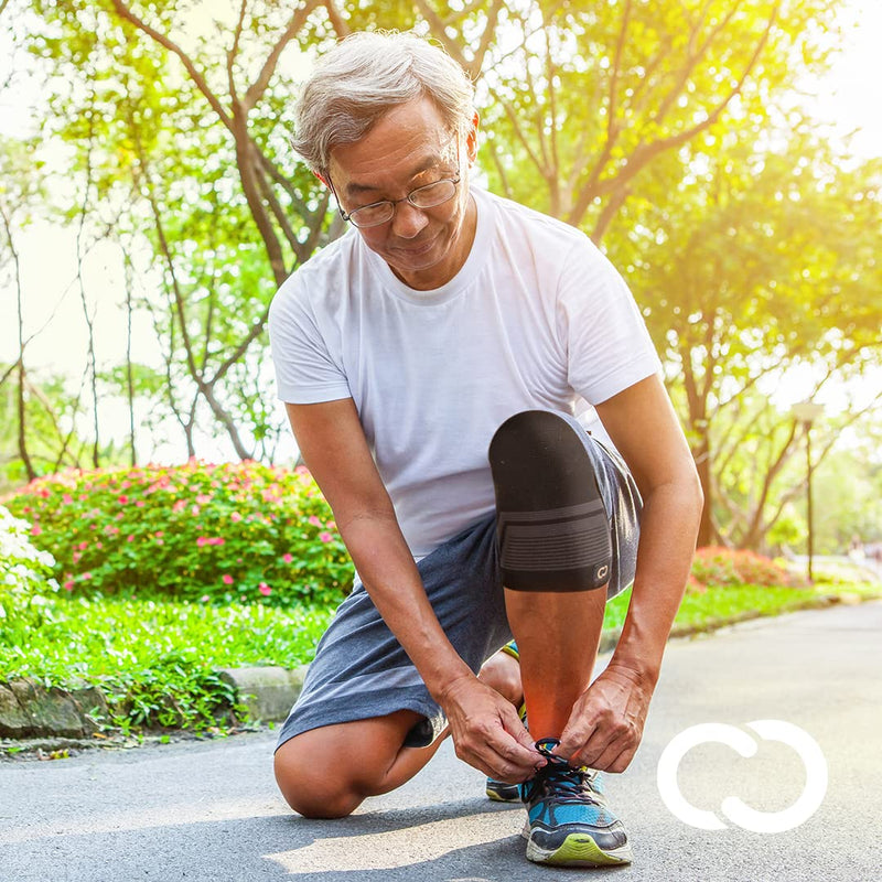 Copper Compression PowerKnit Knee Sleeve- Copper Stabilizer Support Brace for Meniscus Tear, ACL, MCL, Arthritis, Joint Pain Relief, Running, Sports, Hiking- Men & Women- Fits Right/Left - L/XL Large/XL - BeesActive Australia
