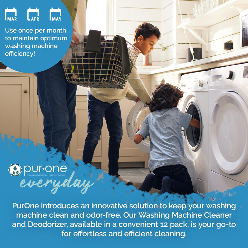 Washing Machine Cleaner & Deodorizer - Eliminates Built-up Residues, Grime & Odors, Deep Cleaning, For All Makes & Models, Top & Front Load Laundry Washers, 12 Pack Monthly Maintenance Solution - BeesActive Australia