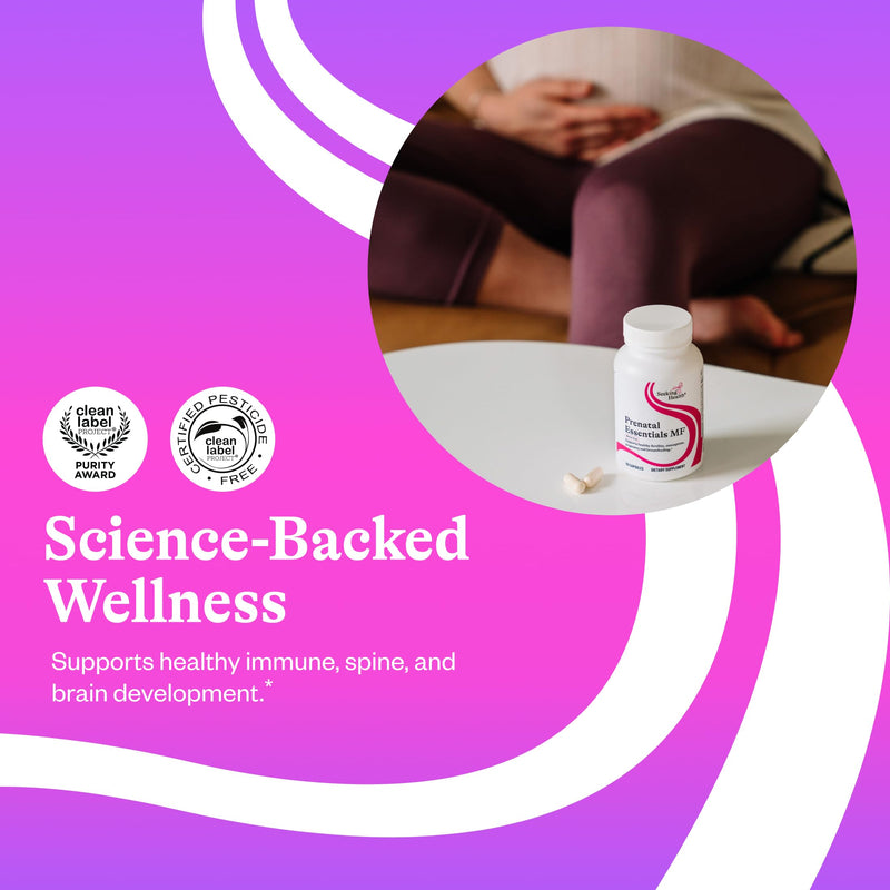 Seeking Health Prenatal Essentials MF - Brain Development & Methylation Support - Methyl-Free Vegetarian Capsules with Selenium, Vitamin B6, Zinc & Vitamin B12-60 Capsules