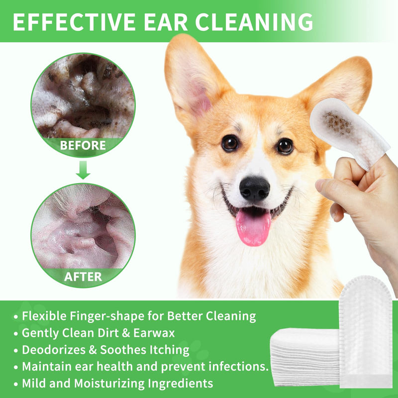 Ear Wipes for Dogs and Cats, Relieve Ear Itching and Inflammation with Aloe, Remove Ear Wax and Debris, Soothing and Deodorizing, Natural Ingredients, Convenient and Portable - BeesActive Australia