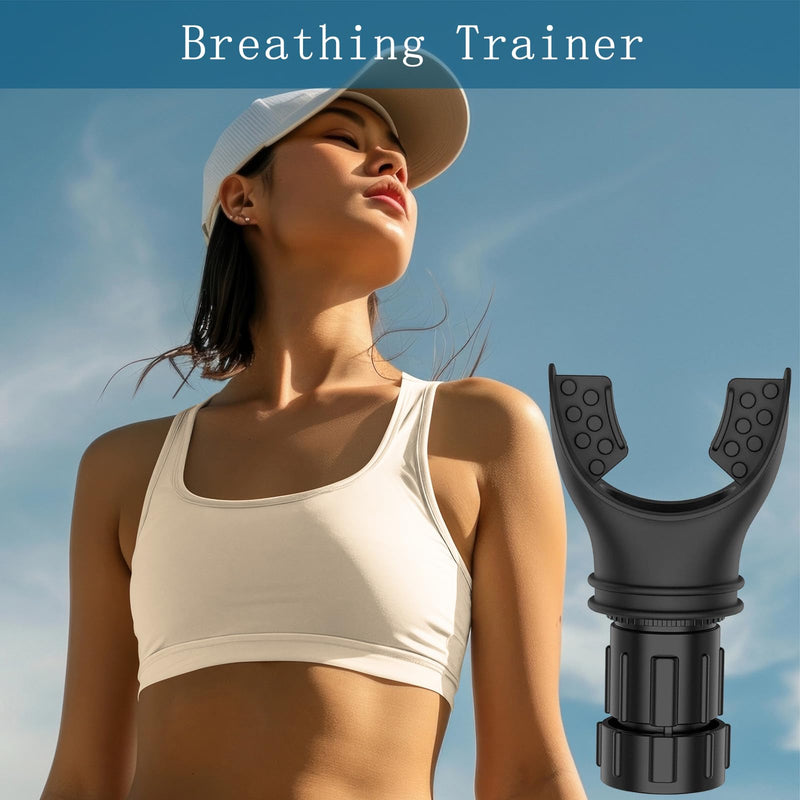 Breathing Trainer, Adjustable Exercise Device, Variable Settings - Adjustable to Different Fitness Needs, for Oral and Muscular Exercise(Black) Black - BeesActive Australia