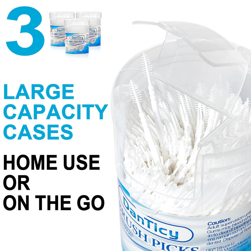 Brushpicks Interdental Toothpicks,Soft Bristle Dental Floss Picks Toothpicks,Helps Removes Plaque and Debris Between Your Teeth 900PCS (Pack of 3) 300 Count (Pack of 3) - BeesActive Australia
