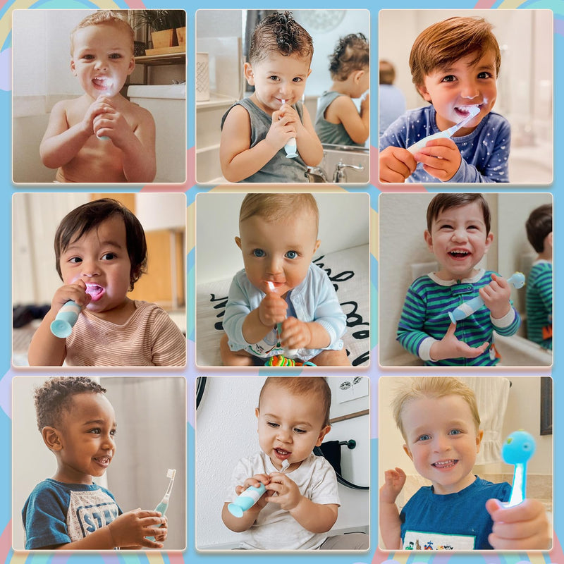 Papablic Toddler Sonic Electric Kids Toothbrush for Ages 1-3 Years, Baby Electric Toothbrush with Cute Penguin Cover and Smart LED Timer, 2 Brush Heads (Pippin) 2 Brush Heads Pippin