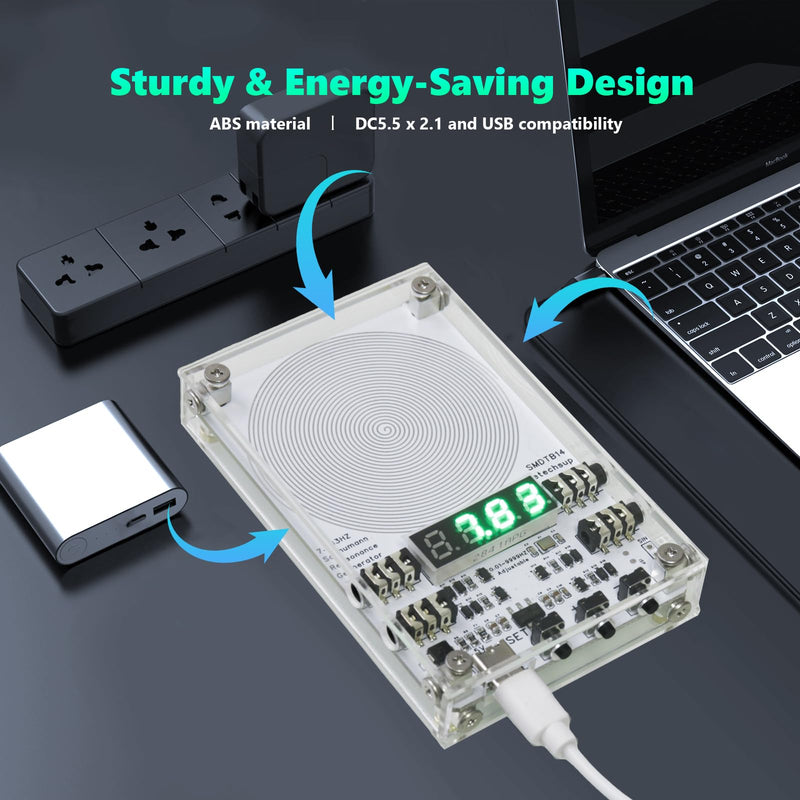 7.83Hz Adjustable Schumann Resonance Generator for Stress Relief, Relaxation, Meditation, Yoga | with ABS Case, USB Power Supply White 4 Inch