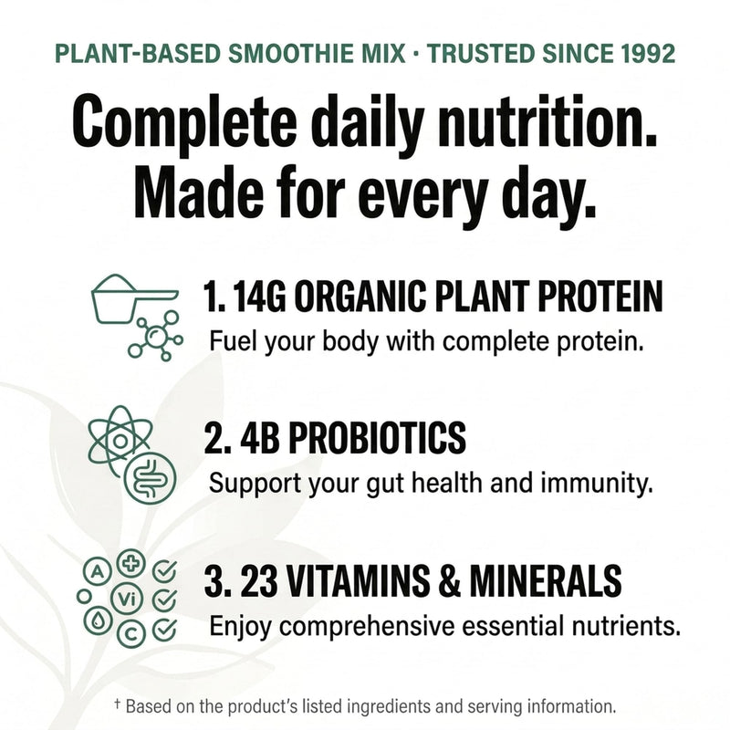 Olympian Labs Pure Smoothie Mix, Pea Protein Powder Plus Probiotics, Vitamins, Minerals, CLA, & Flax Seed.