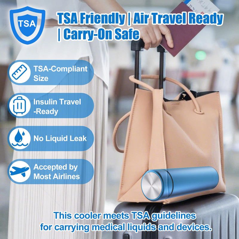 Insulin Cooler Travel Case TSA Approved ‚Äì 60H Insulin Pen Cooler for 2-3 Pens ‚Äì Medication Travel Case with Ice Packs, Ideal for Diabetes Care & Injection Storage (Blue) Blue
