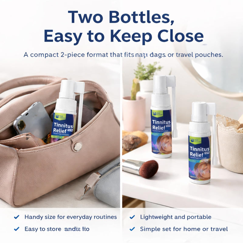 2PCS Tinn_itus Relief for Ringing Ears - Tinnit_us Relief Spray - Natural Ear Spra_y for Gentle Daily Ear Care & Promote Healthy Hearing - Easy-Spray 30ml Bottles for Home & Travel
