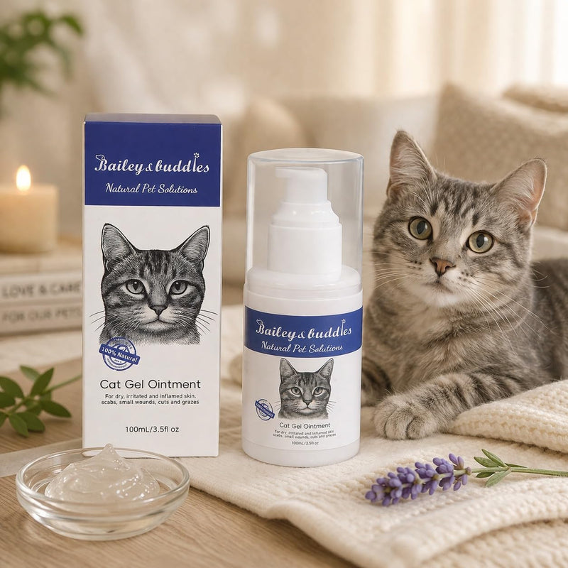 Bailey & Buddies Natural Cat Skin Ointment – Soothing Relief for Dry, Itchy Skin, Hot Spots, Eczema & Allergies – Omega-Enriched Formula with Apple Cider Vinegar – Gentle on Sensitive Skin