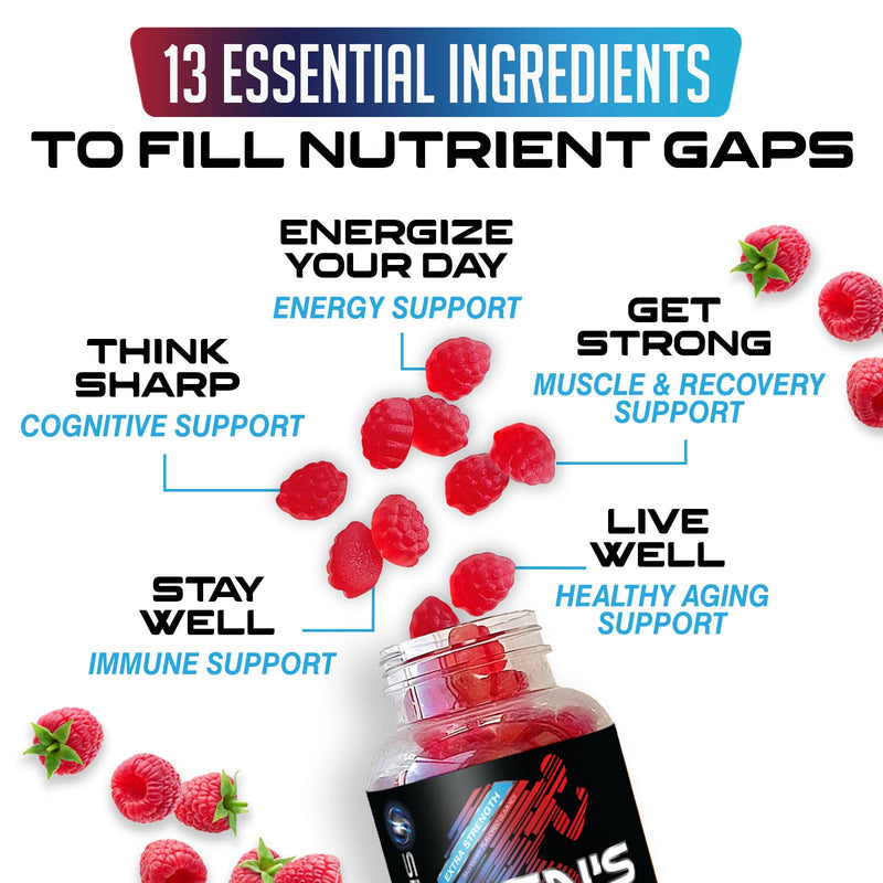 Multivitamin for Men - Complete Daily Mens Multivitamin Gummies with Vitamin D, B Vitamins, Zinc & More - Energy, Memory, Focus & Immune Health Support - 13 Essential Vitamins & Minerals - 60 Capsules