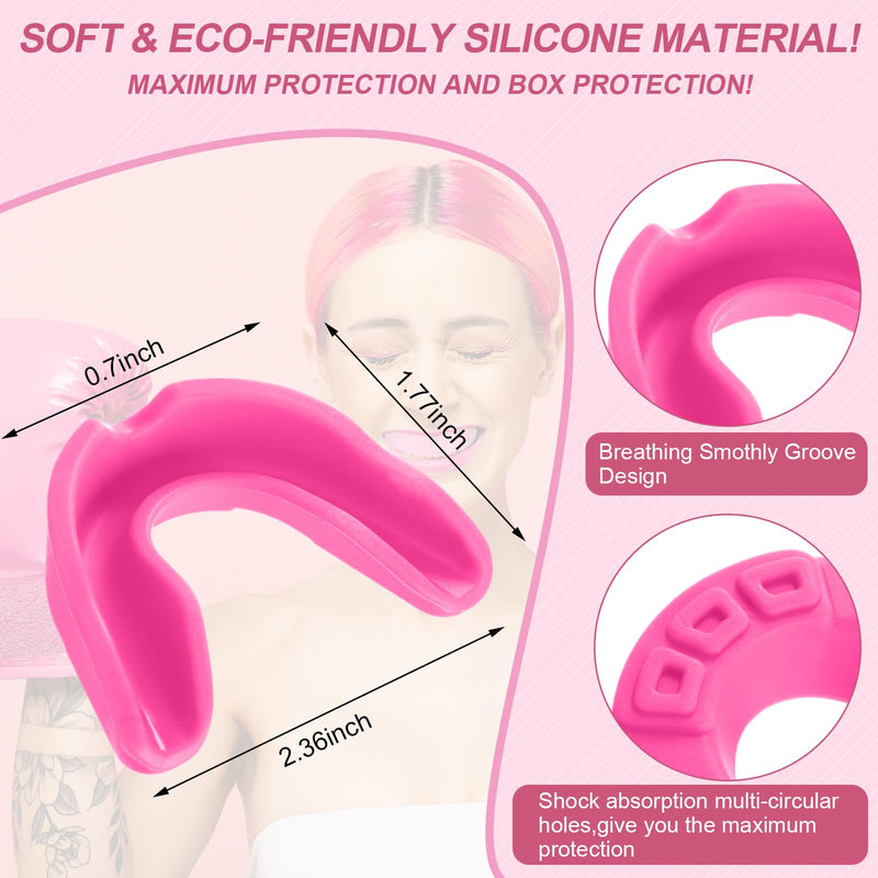BBTO 6 Pcs Youth Kids Mouth Guard for Sports, Boys Girls Mouth Guard with Case, Mouthguard for Wrestling Boxing Basketball Hockey Football Classic Style White, Red, Pink