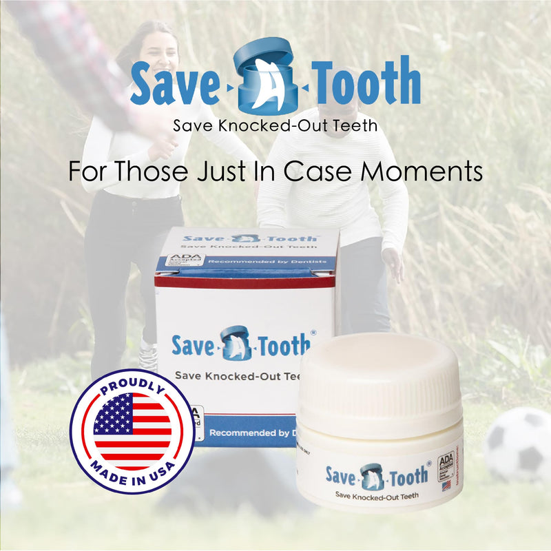 Save-A-Tooth Preservation Kit - Prevent Permanent Tooth Loss, Save Knocked Out Teeth for up to 24 Hours - Tooth Saver Made in the USA by SmartPractice - Keep for a Tooth Emergency - 2 Pack
