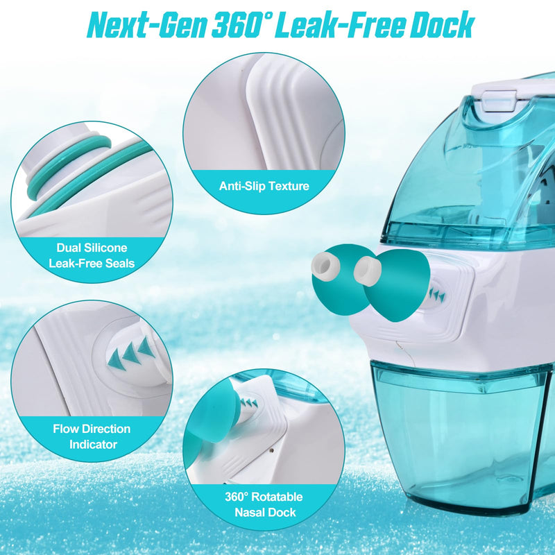 Nasal Dock & 3 Pairs Nasal Pillows Combo Compatible with Navage Nasal Care - High Grade White Nose Dock and Silicone Nose Pillows Compatible with Navage Nasal Irrigation System in Blue & White - BeesActive Australia