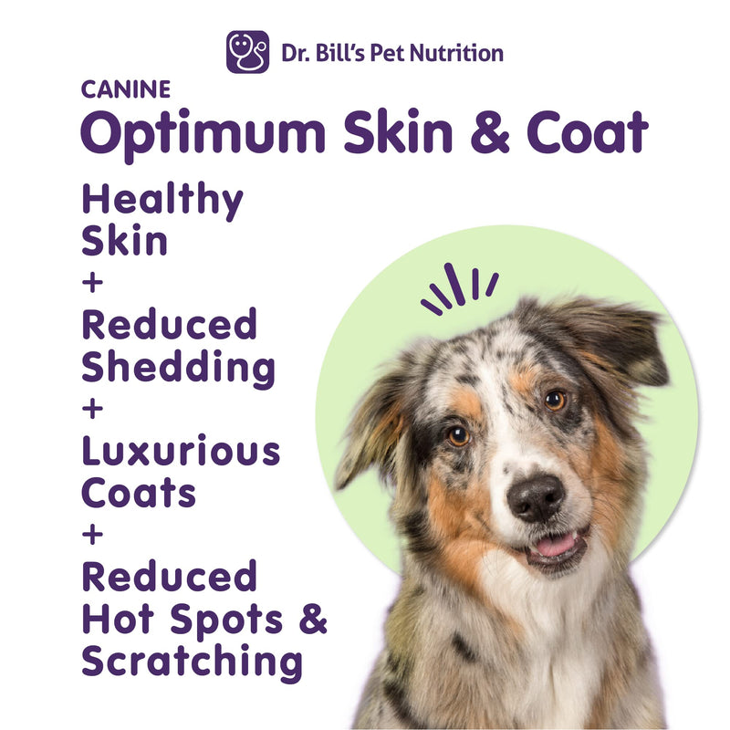 Dr. Bill’s Canine Optimum Skin & Coat (680g) – Fish Oil Omega-3 Fatty Acids Dog Supplement with Biotin, Type I & III Marine Collagen, Hyaluronic Acid & Folic Acid Canine Skin & Coat (680g) - PawsPlanet Australia