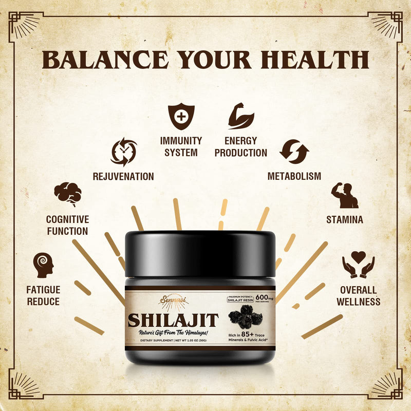 Shilajit Pure Himalayan Organic Shilajit Resin - 600mg Maximum Potency Natural Organic Shilajit Resin with 85+ Trace Minerals & Fulvic acid for Energy, Immune Support, 30 Grams (1 Pack) 50.0 Servings (Pack of 1) - BeesActive Australia