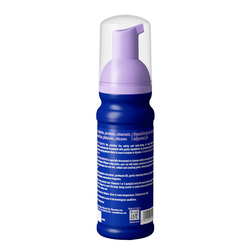 Douxo Spa Low-Stress Refresh Leave-on Mousse for Cats, 150 ml, Safely Cleans and Refreshes the Fur, Leaves the Coat Soft, Radiant and Smelling Great, pH Balanced, Hypoallergenic, Skin-Friendly Formula