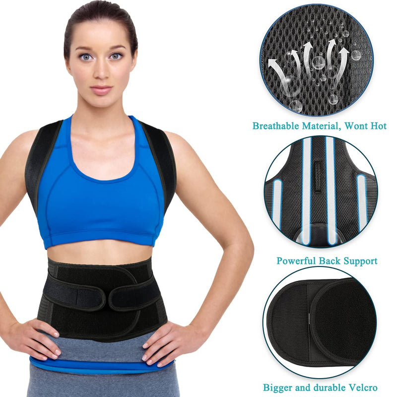 Back Brace Posture Corrector for Women and Men, Relief for Waist, Back and Shoulder Pain, Adjustable and Breathable, Improve Posture XXL(42"-48") XXL(42"-48")