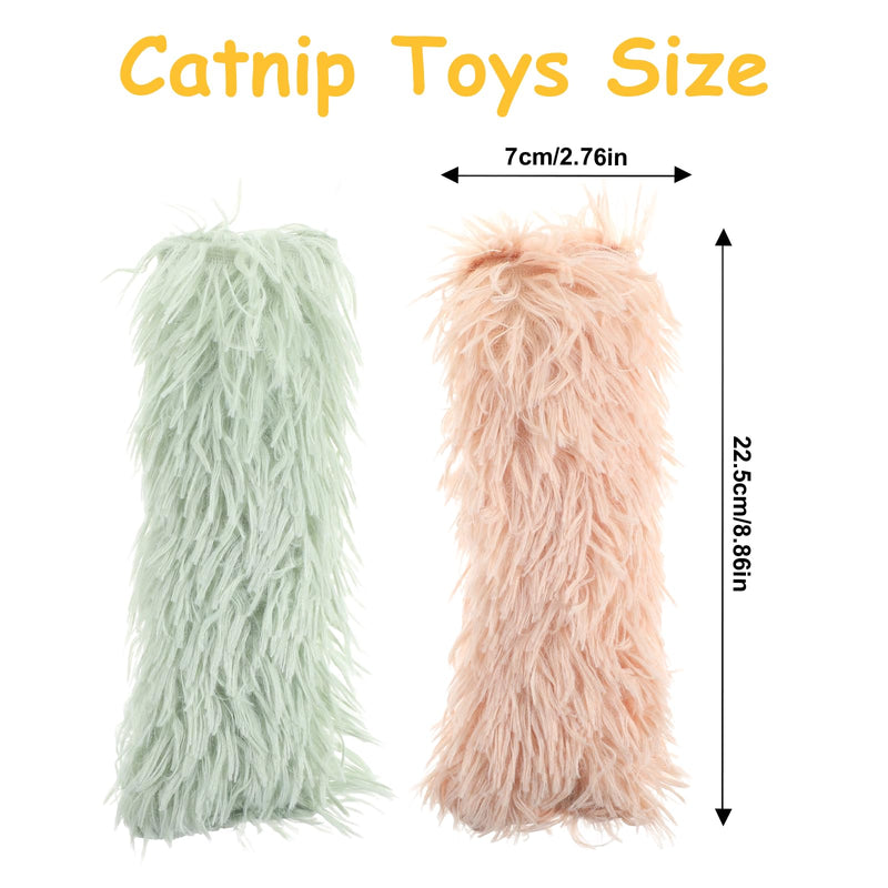 Cat Pillows Cat Toys,2 Pack Soft and Resistant Cat Pillows Toy,Interactive Crinkle Sound Catnip Toys for Indoor Cats,Promotes Kitten Exercise,Chewing and Teething,Light Green and Orange - BeesActive Australia