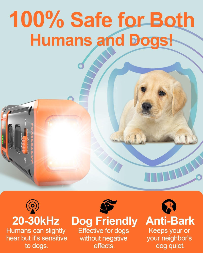 Dog Training Bark Deterrent Device, Anti-Barking Device with HD Display and LED Flashlight for Dogs, Stop Bad Behavior Without Yelling or Swatting, Ultrasonic Stopper Alternative to Shock Collars XXS