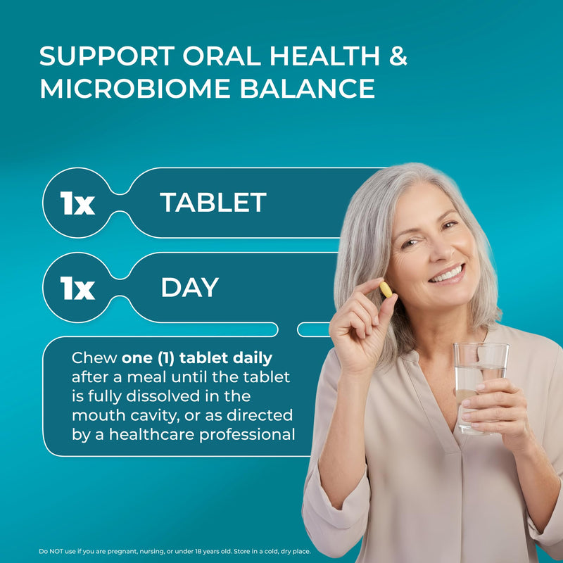 PUREHEALTH RESEARCH Oral Health Support - Dental Probiotics Supplement | Fresh Breath, Teeth & Gums Health - With Xylitol, Vitamin D3, Zinc, Peppermint Oil, Guava Fruit Powder & More - 30 Tablets