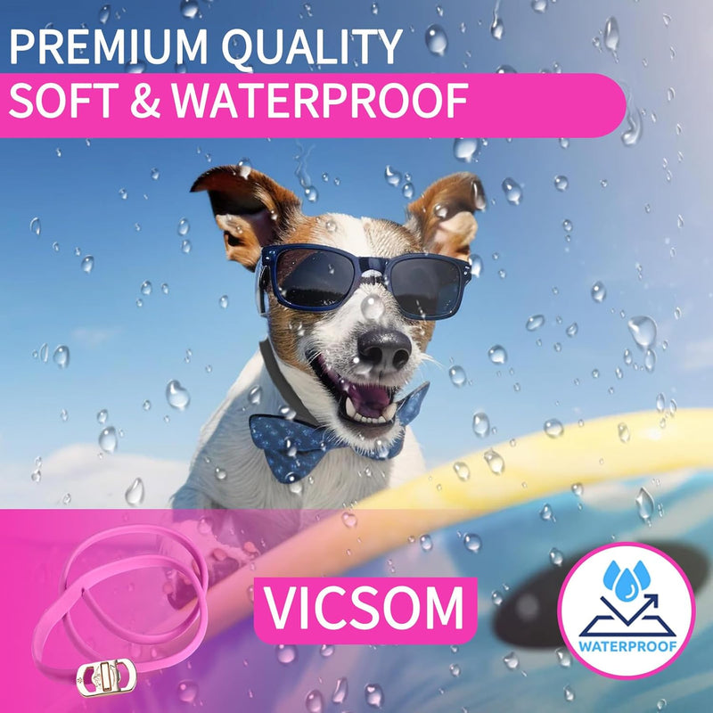 4 Pack Flea Collar for Dogs, Dog Flea and Tick Collar 8 Months Flea and Tick Prevent for Dog, Waterproof Adjustable Dog Flea Collar, Tick and Flea Collar for Large Small Dogs Puppy Flea Collar, Pink - BeesActive Australia