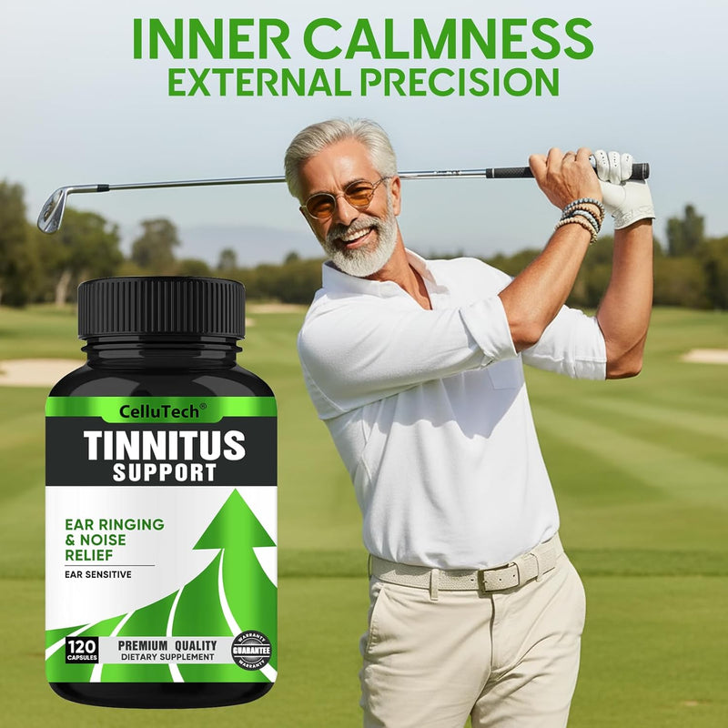 Tinnitus Relief for Ringing Ears Supplement 1200MG,Supports Hearing Loss & Ear Health- Help Ringing in The Ears & Tinnitus Symptoms,120 Capsules(60-Day Supply) Original - BeesActive Australia