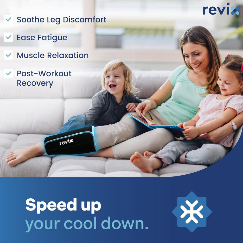REVIX Shin Ice Pack Reusable Leg Ice Pack Wrap Cold Therapy Compression Sleeve for Calf, Elbow, Arm and Knee Discomfort Recovery and Support, 360° Full Coverage Black-Regular Size-1 Pack 1.0 - BeesActive Australia
