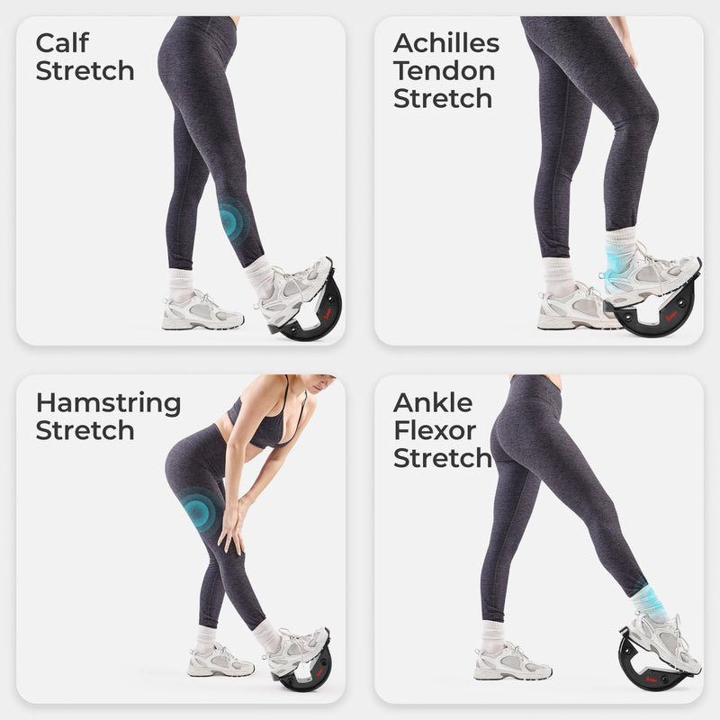Sunny Health & Fitness Calf Stretcher and Foot Rocker for Plantar Tight Calves Relief Hamstring Ankle Strengthener Facetious Sling Stretch Fighter Stretching Device Mobility Grey