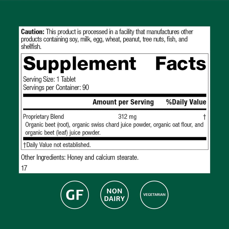 Standard Process Betafood - Supports Digestion & Intestinal Function with Beets - Aids a Healthy Heart & Liver Health - Gluten-Free, Non-Dairy & Non-Soy - 90 Tablets (90 Servings) 90 Count (Pack of 1)