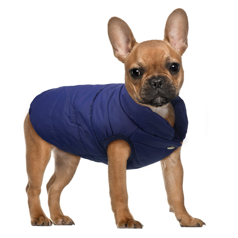2 Pieces Pet Dog Jacket 2 Layers Fleece Lined Dog Jacket Warm Soft Windproof Small Dog Coat for Winter Cold Weather(Navy, Red, Medium) red and blue