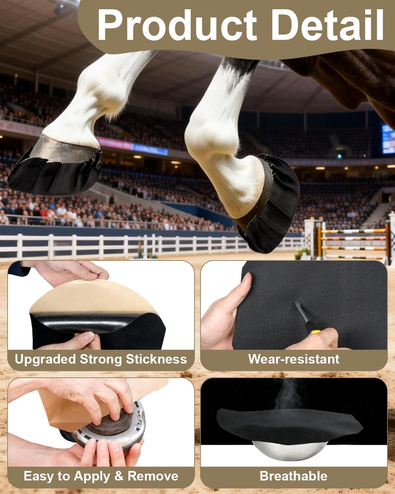 6 Pcs Horse Hoof Tape,Strong Sticky Hoof Protection Tapes,Breathable Waterproof Hoof Wound Management for Thrush&Laminitis&Abscess Relief,Horse Hoof Protection Pads