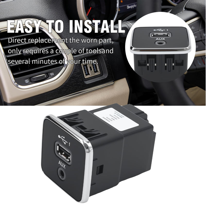 5xg28dx9ad Compass USB AUX Charging Port Socket AUX/USB, Replacement for Jeep Cherokee 2017-2021 Dodge Mopar,53224228 5XG28DX9AD 53223309 60927870 5XG28DX8AA