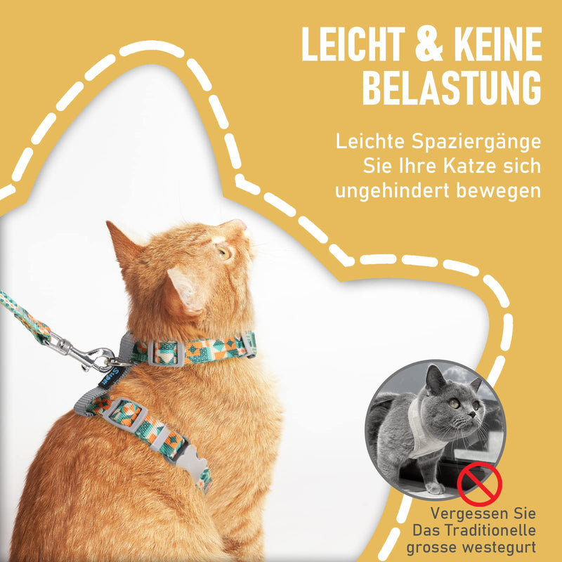 Supet Cat Harness and Leash, Escape Proof Cat Vest for Small Large Cats, Adjustable Cat Collars, Harnesses and Leashes for Walking, Lightweight Kitten Harness M (Chest: 35.6-53.3 cm) Gray - BeesActive Australia