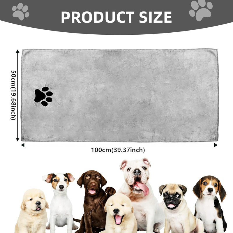 Thoquene Pack of 2 dog towels, 75 x 35 cm, dog accessories, extra absorbent towel for dogs - BeesActive Australia
