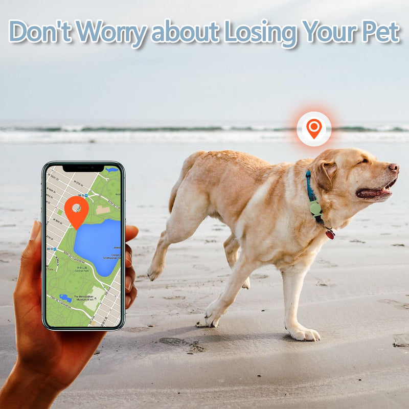 Waterproof Airtag Dog Collar Holder Compatible with Apple AirTag, Silicone Waterproof Air Tag Case for Dog Collar, Anti-Lost AirTag Holder for Pet Cat Dog GPS Tracker (Green) Green M - BeesActive Australia