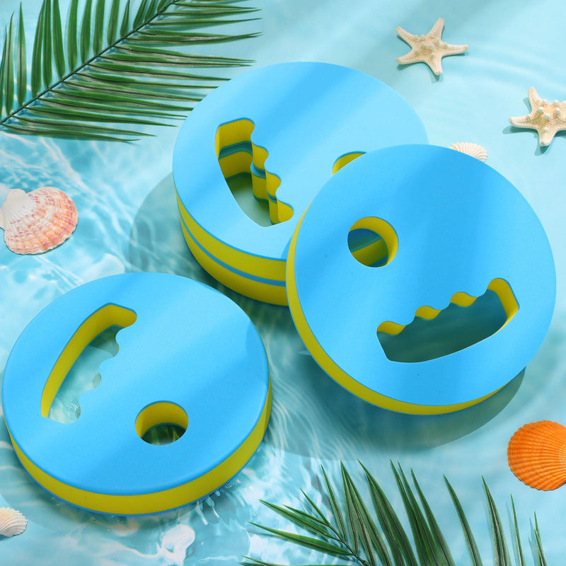 Hungdao 4 Pcs Water Exercise Discs Water Weights for Pool Exercise Set EVA Foam Aerobic Equipment for Adults Hand Held Pool Resistance for Swimming Beginners Arthritis Yellow and Blue - BeesActive Australia