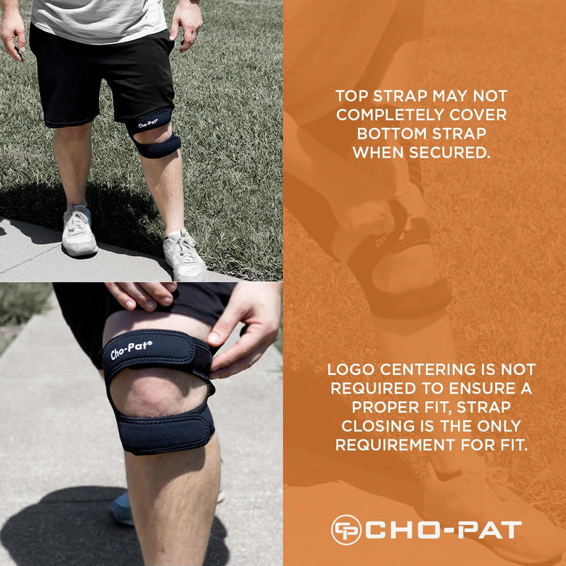 Cho-Pat Dual Action Double-Layer Adjustable Knee Strap, Full Mobility and Knee Pain Relief for Chondromalacia, Osgood Schlatter’s, Tendonitis, and Meniscus Tears, Medium Black - BeesActive Australia