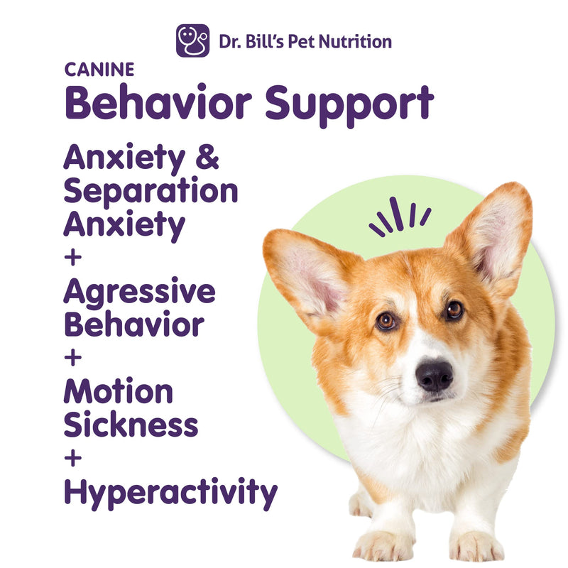 Dr. Bill’s Canine Behavior Support | Calming Supplement for Dogs with Stress or Anxiety | Chamomile, Lemon Balm & Valerian | Aids Training & Behavior Management - PawsPlanet Australia