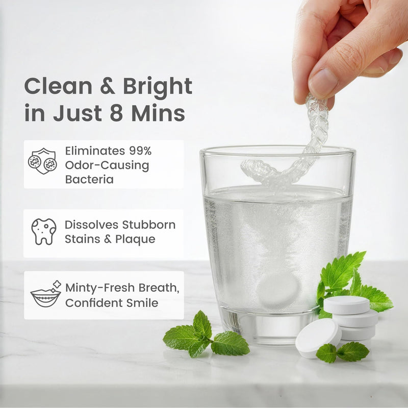 Viora Dental Retainer & Denture Cleaner Tablets, Mint Fresh, 60 Count