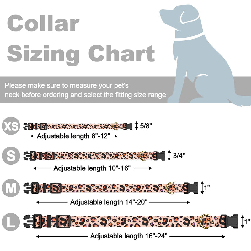 Rnivvi Dog Collar, Personalized Adjustable Dog Collar for Large Dogs, Cute Leopard Puppy Collar for Boy and Girl Dogs, Soft Heavy Duty Pet Collars with Quick Release Buckle for Walking Running, Pink Pink Leopard L (Neck 16-24", Width 1") - BeesActive Australia