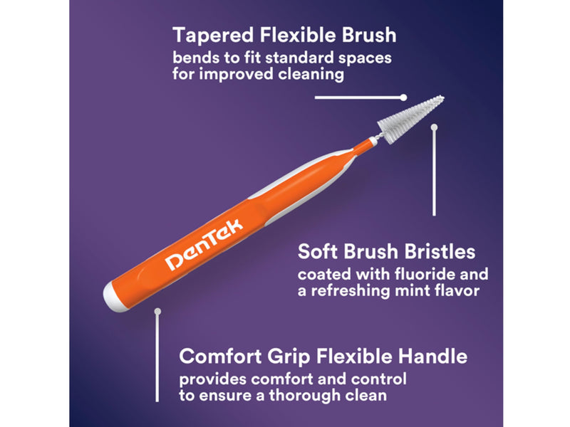 DenTek Easy Brush Interdental Cleaners, Standard Between Teeth Brushes, Plaque Control, Dental Picks for Oral Care, Flexible Brush, 16 Count (Pack of 6) 16 Count (Pack of 6)