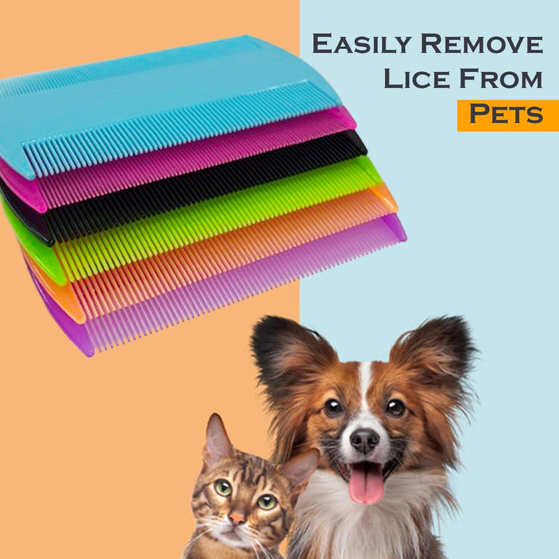 Hair Lice Comb Set Soft Teeth Double Sided Detection Headlice Nit Remover Lice Treatment Combs for Cat Dog Flea, Kids and Adults Thick & Thin Side (6Pcs) - BeesActive Australia