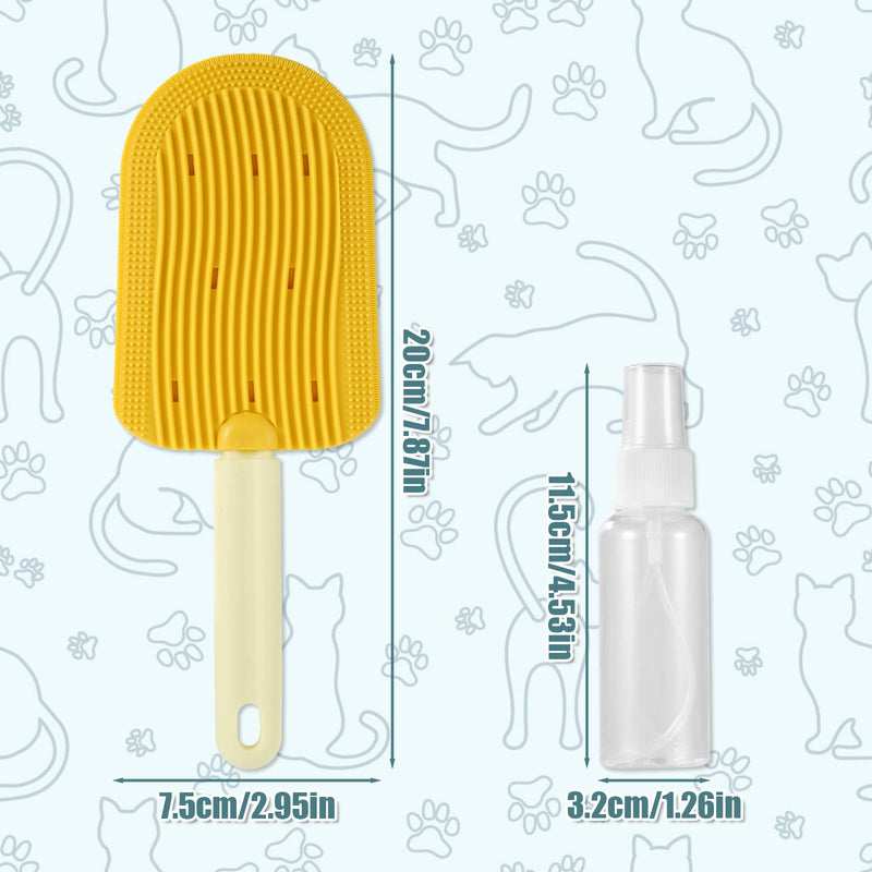 3pcs Cat Tongue Combs, 2024 New Cat Grooming Brushes with 1 Spray Bottle Cat Shedding Brush for Long Haired Cats Ice Cream Cat Fur Remover Comb for Easily Removes Fur Reducing Hairballs - BeesActive Australia