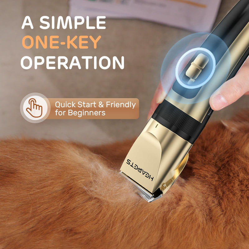Dog Grooming Clippers, Single Pack – Low Noise, Rechargeable, Cordless Electric Hair Clipper for Dogs, Cats, and Other Pets, Gold - BeesActive Australia
