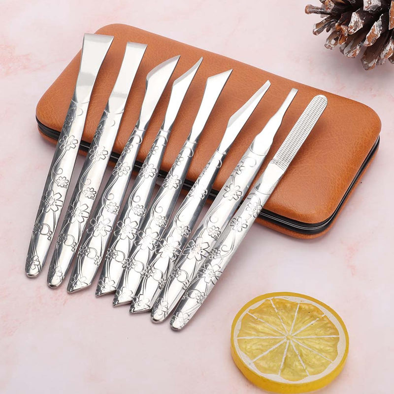 8Pcs Ingrown Toenail Removal Kit, Stainless Steel Pedicure Kit, Pedicure Knife Dead Skin Removal, Ingrown Toenail Treatment Tool Set with A PU Leather Box - BeesActive Australia