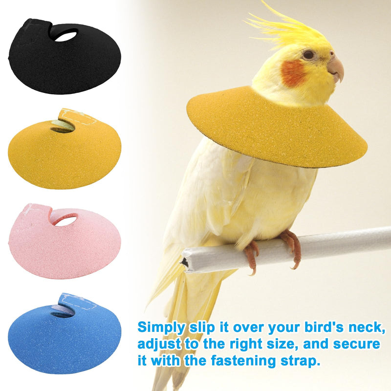 4pcs Bird Cone Collars, Anti-Grab Anti-Bite Bird Elizabethan Collars Parrot Cones for Lovebird Agapornis Budgerigar Cockatiel Cockatoo, Neck Safe Wound Safety