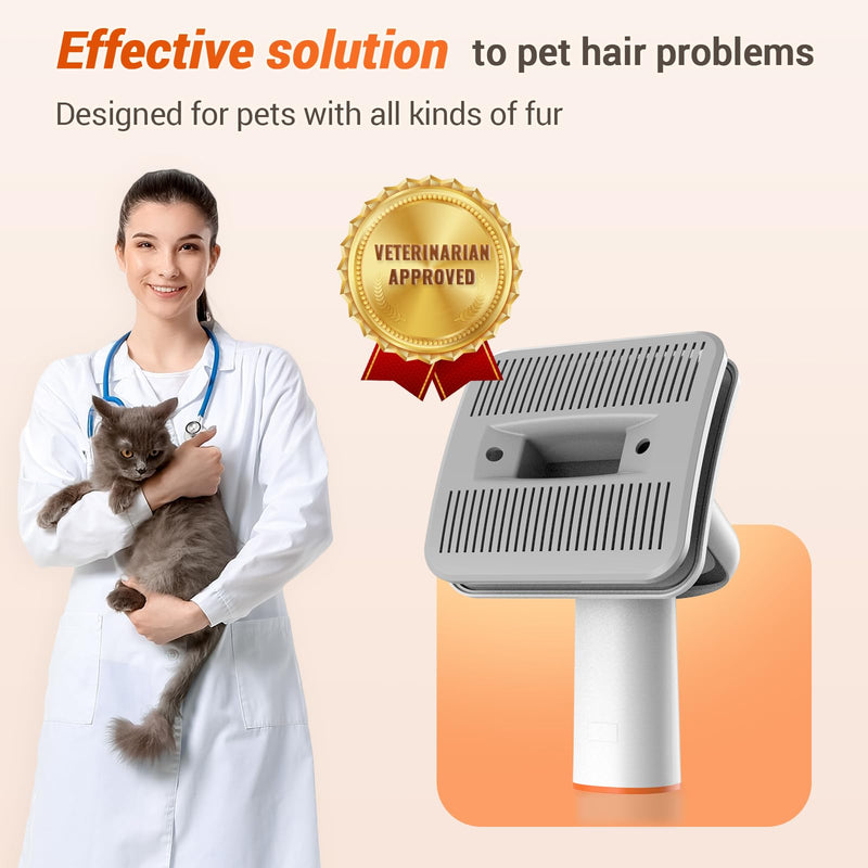 Afloia Dog Brush Vacuum Attachment, Cat Brush, Pet brush Innovative Pet Grooming kit, 1-1.5'' Hoses Diameter Universal Adapter Compatible with Most Round Vacuum Cleaners like Bissell, Eureka etc. Orange - BeesActive Australia