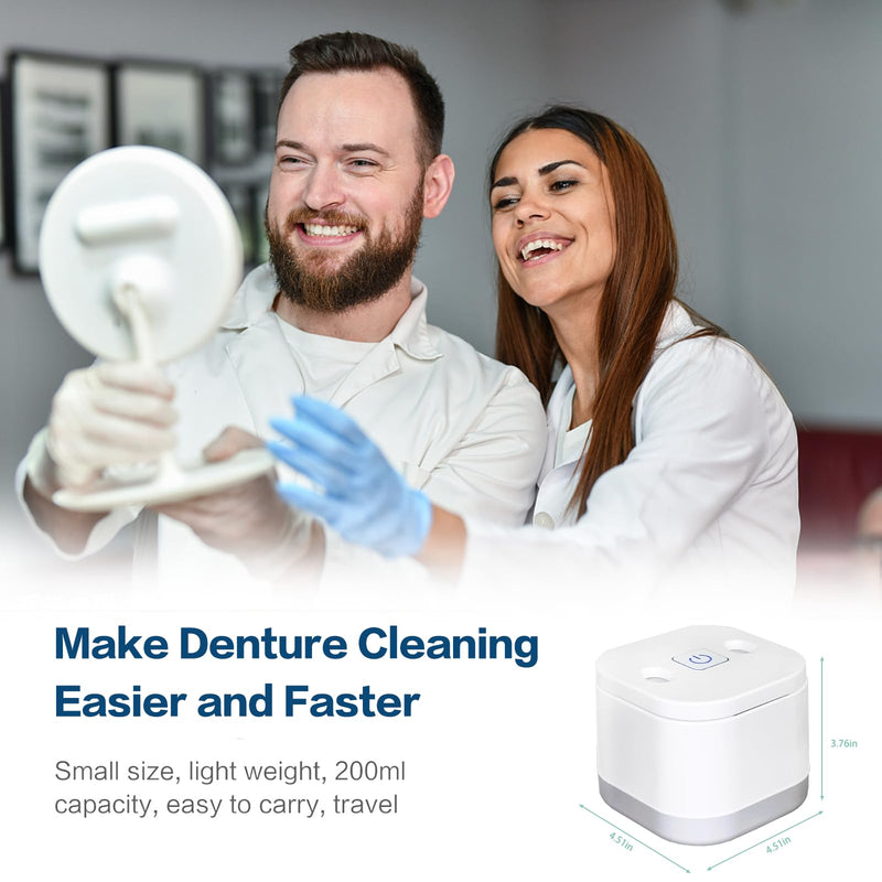 Ultrasonic U-V Retainer Cleaner Machine, 45kHz Ultrasonic Cleaner for Dentures, Retainer, Mouth Guard, Aligner, Toothbrush Head, 200ML Ultrasonic Cleaning Machine for All Dental Appliances - BeesActive Australia