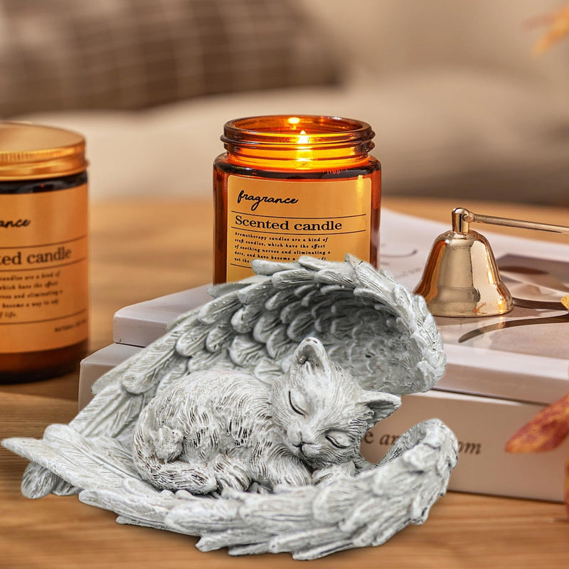 SZSMW Gravestone Cat - Decorative Cat - Memorial Stone Cat can be placed indoors on desks, bookshelves, bedside tables, as an outdoor garden decoration or as a souvenir gift - BeesActive Australia