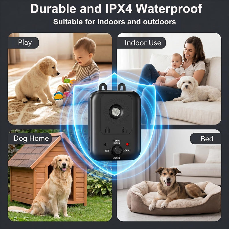 Anti Barking Devices, Ultrasonic Dog Bark Deterrent Devices Long Range 33ft, Barking Control Devices for Dogs Training, 3 Modes Ultrasonic Bark Box, Dog Barking Silencer Indoor/Outdoor