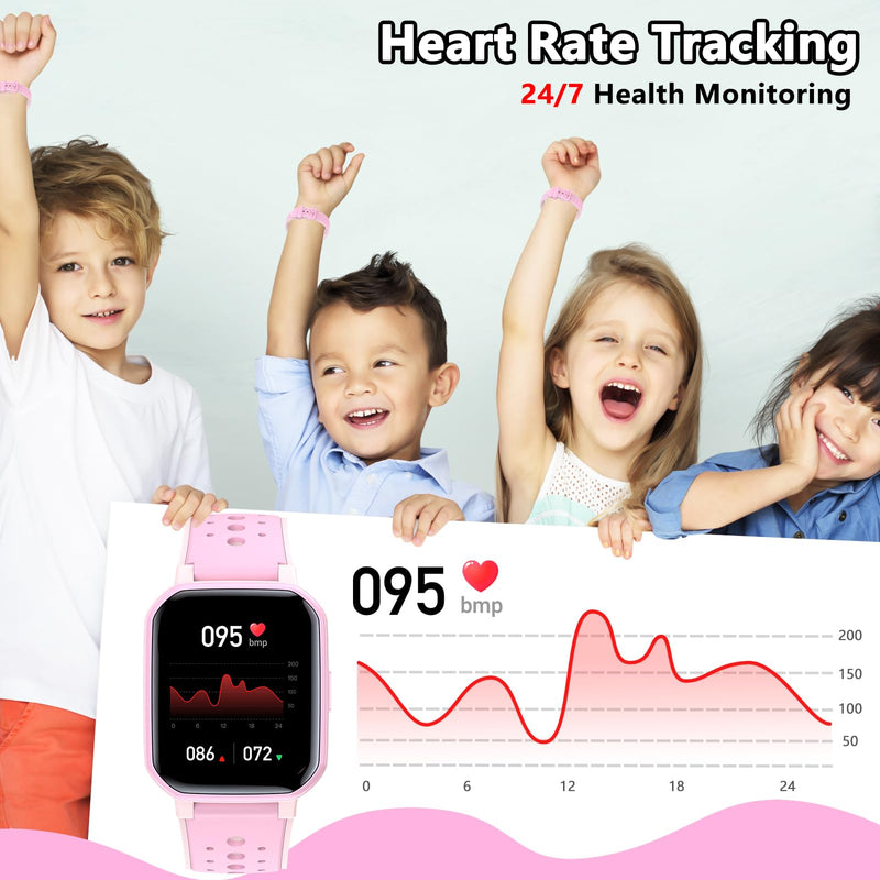 JOYELE Smart Watch for Kids Teens, No Phone Needed Fitness Tracker Boy Girls Watch with 19 Sport Modes, Pedometer, Sleep Monitor, Kids Watch Birthday Gifts Toy Gift for Girls Boys 6-16 (Pink) Pink - BeesActive Australia